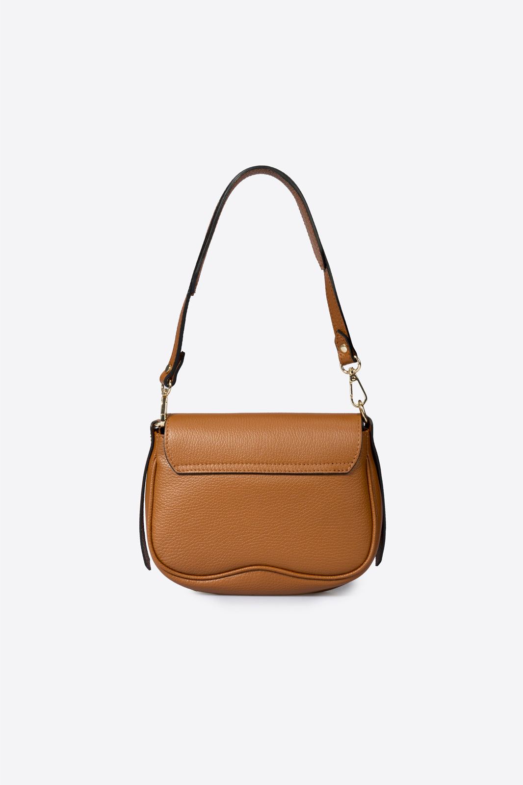 ALEXIA Leather Shoulder Bag - Cognac