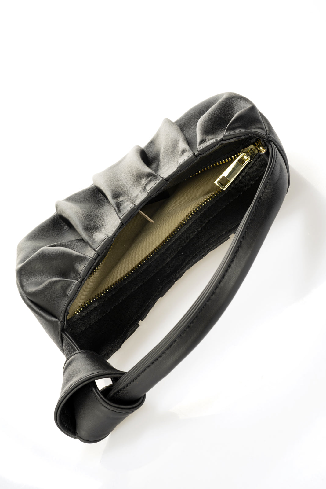 Leather Top Handle Bag KR1128 - Black