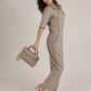 LEA Leather Top Handle Bag - Taupe