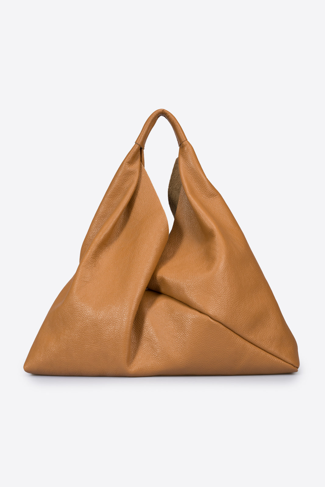 SOLEDAD Leather Top Handle Bag - Cognac