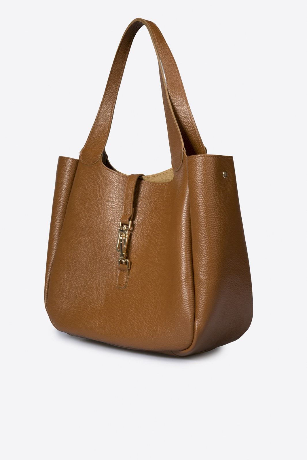 ODILE Leather Top Handle Bag - Cuoio