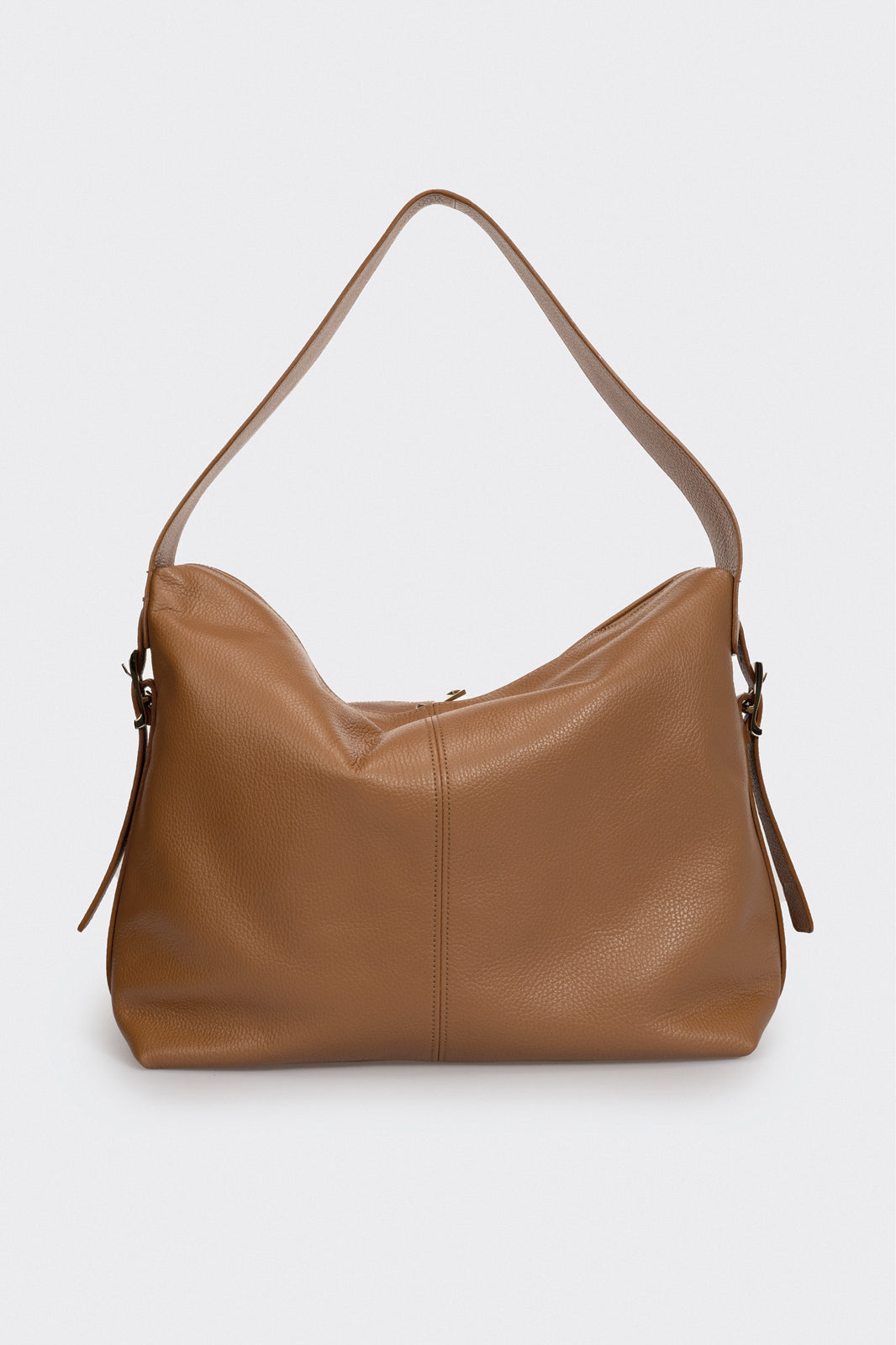 Leather Top Handle Bag 4027 - Cognac