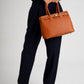 REESE Leather Top Handle Bag - Cognac