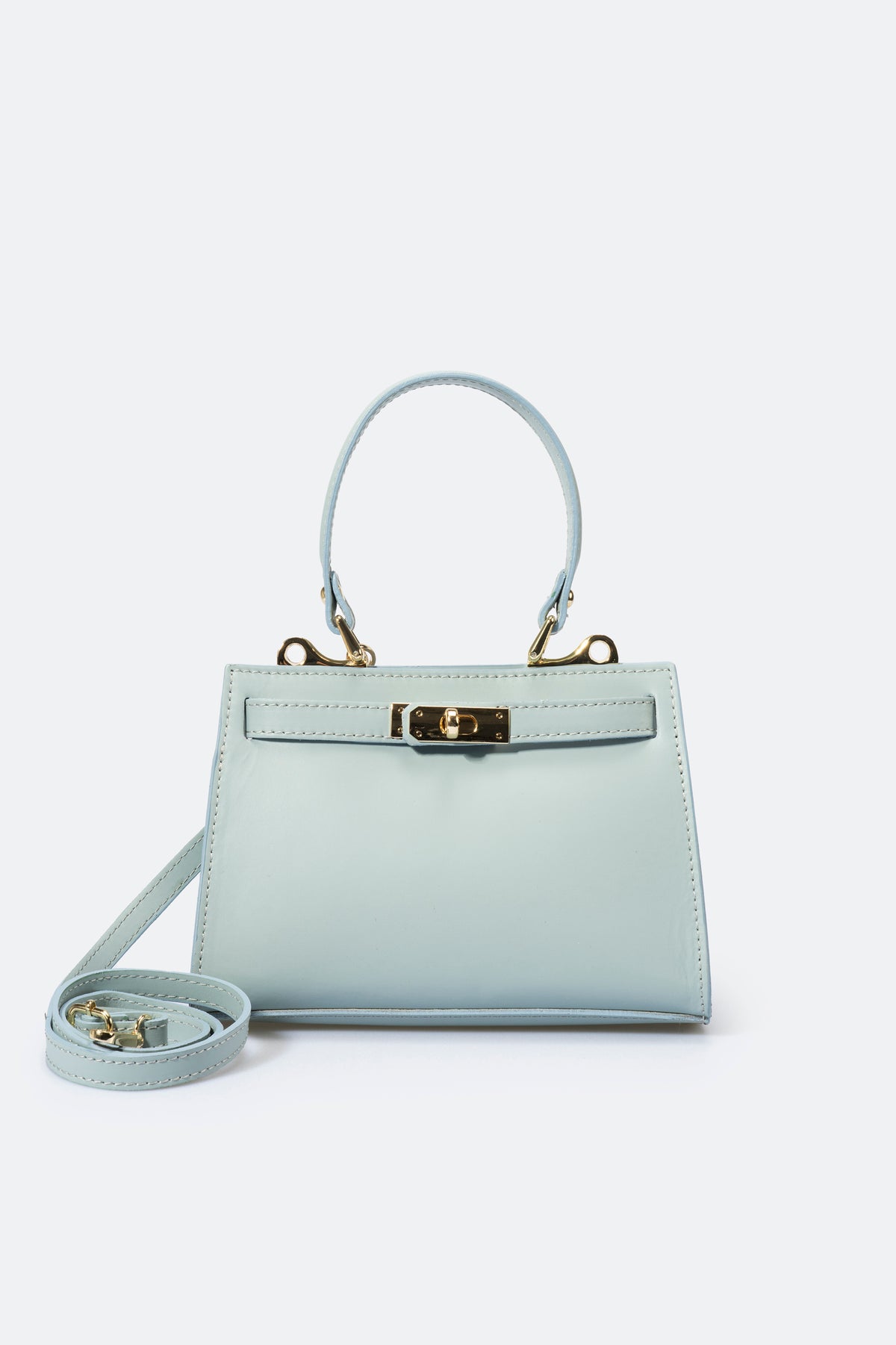 DALIA Leather Top Handle Bag - Cielo