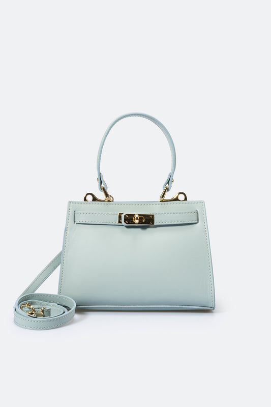 DALIA Leather Top Handle Bag - Cielo