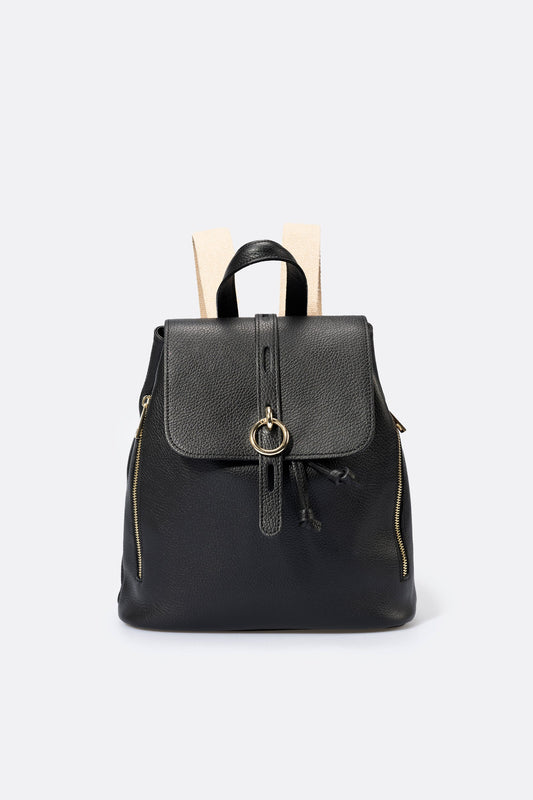 MAEVE Leather Backpack - Black