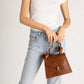 AYLA Leather Top Handle Bag - Brown