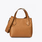 MINA Leather Top Handle Bag - Cognac