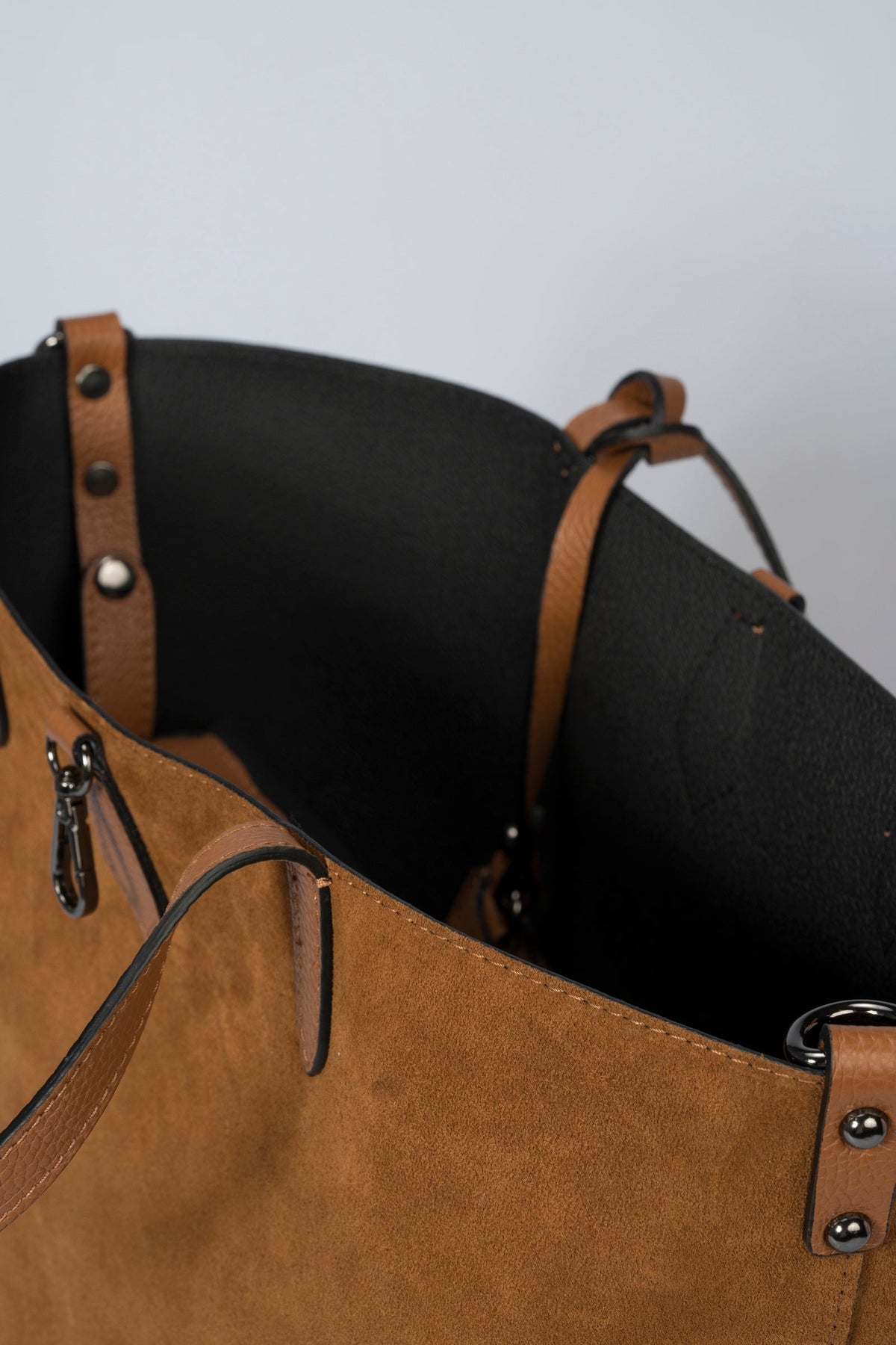 MABEL Leather Tote Bag - Cognac