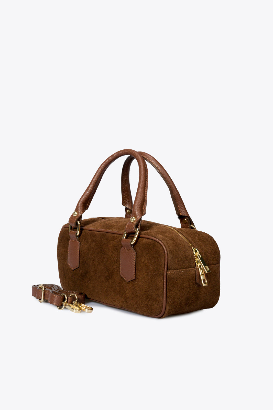 TIANNA Leather Top Handle Bag - Brown