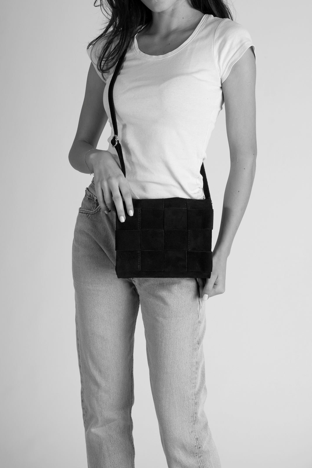 HAILEY Leather Crossbody Bag - Blue