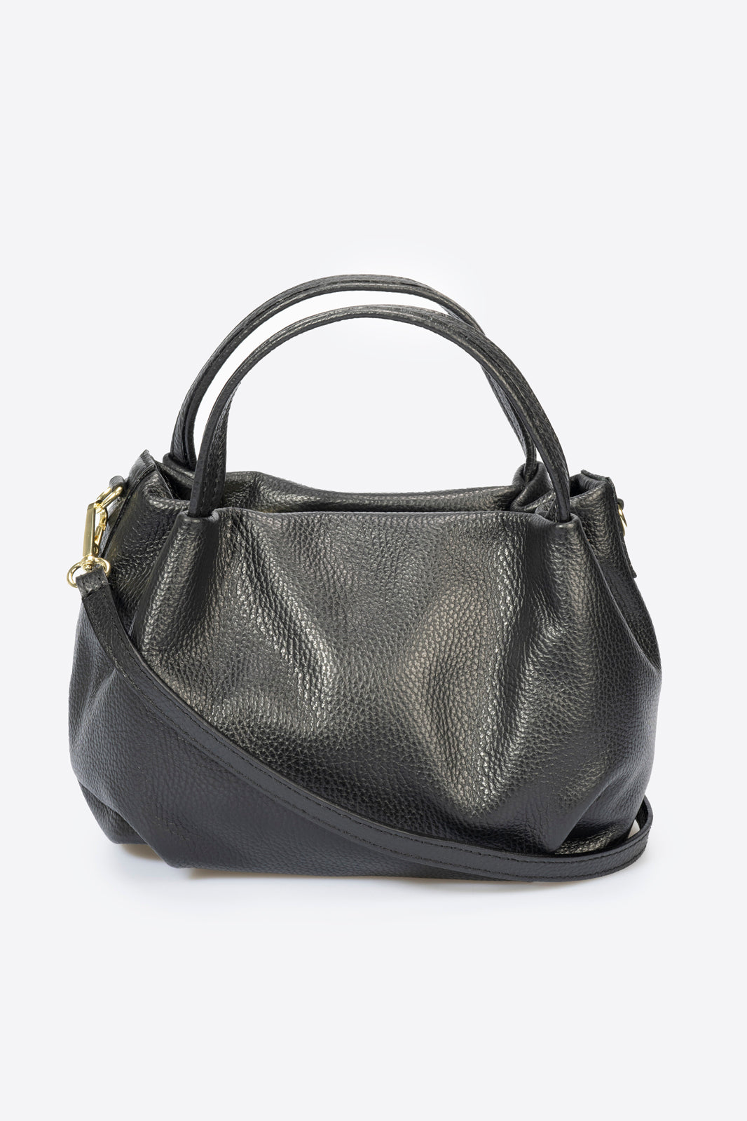 MAYA Leather Top Handle Bag - Nero