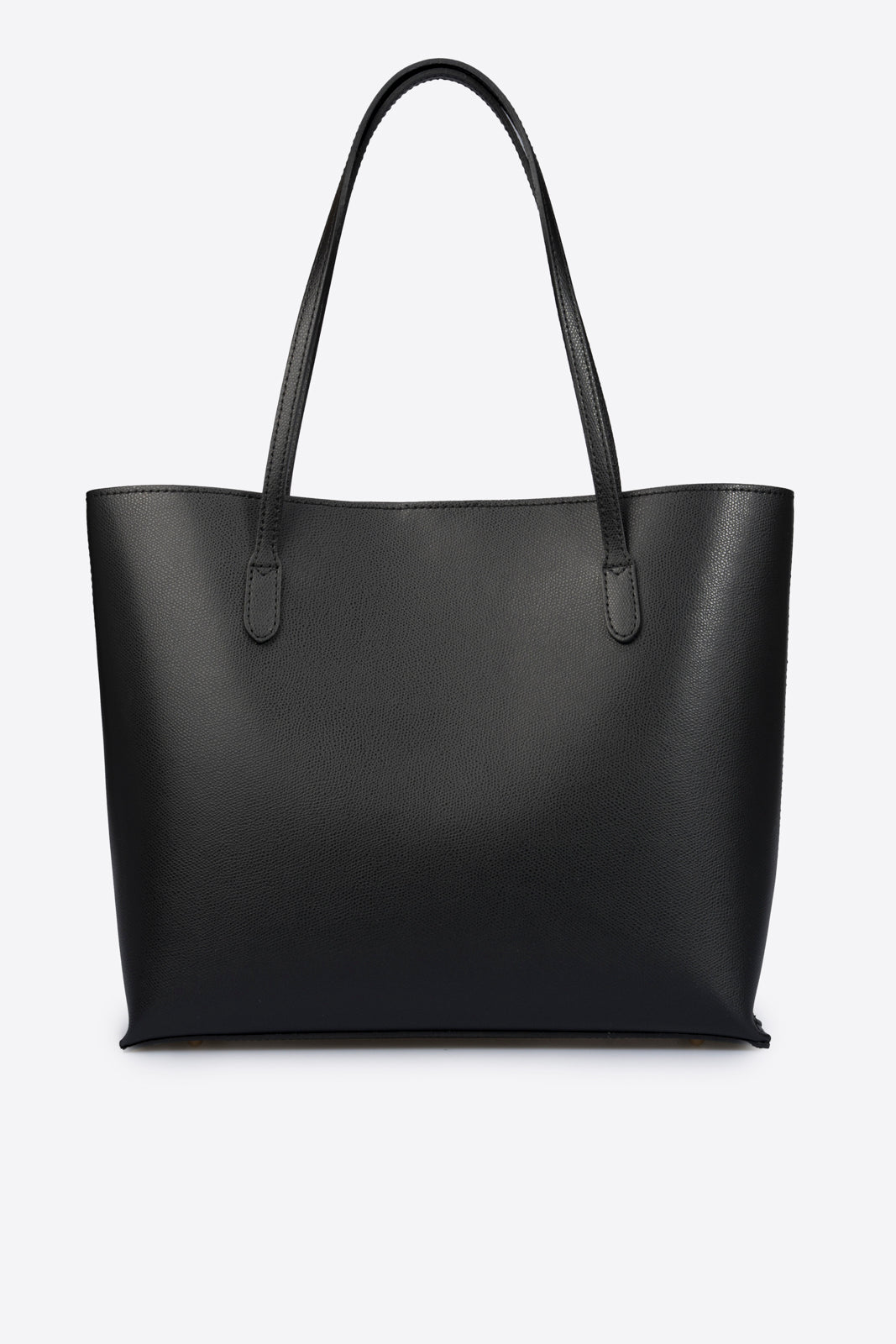 VALERIA Leather Top Handle Bag - Black