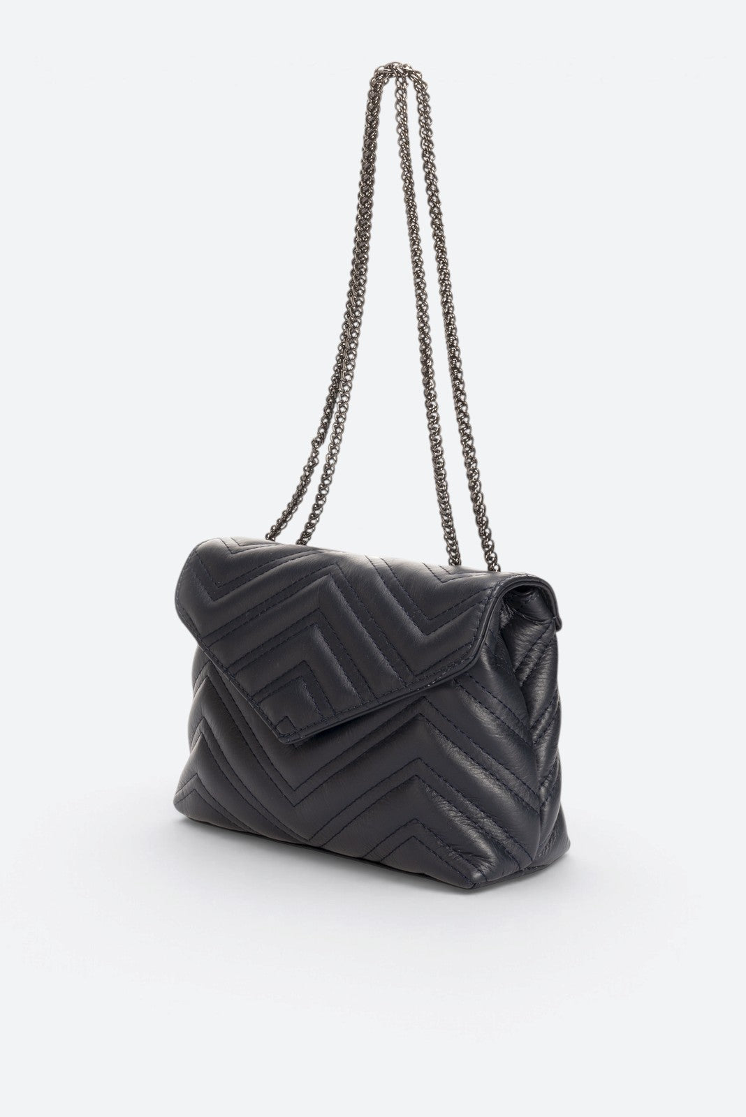 APRIL Leather Shoulder Bag - Blue