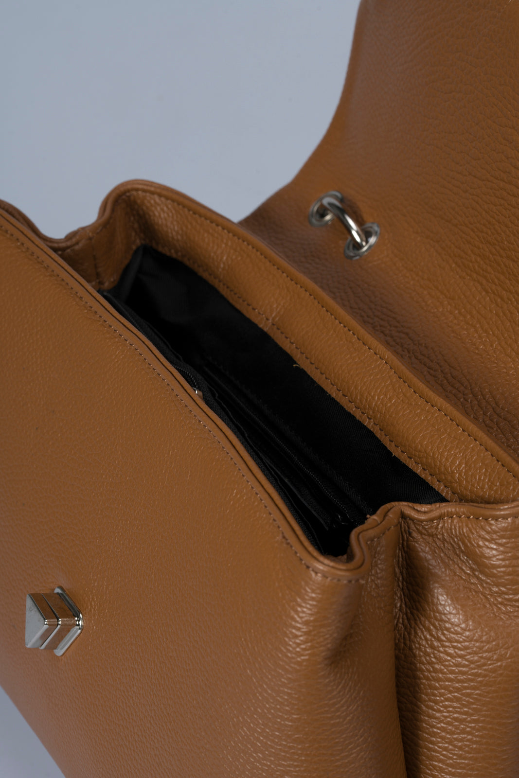 Leather Top Handle Bag 4038 - Cuoio