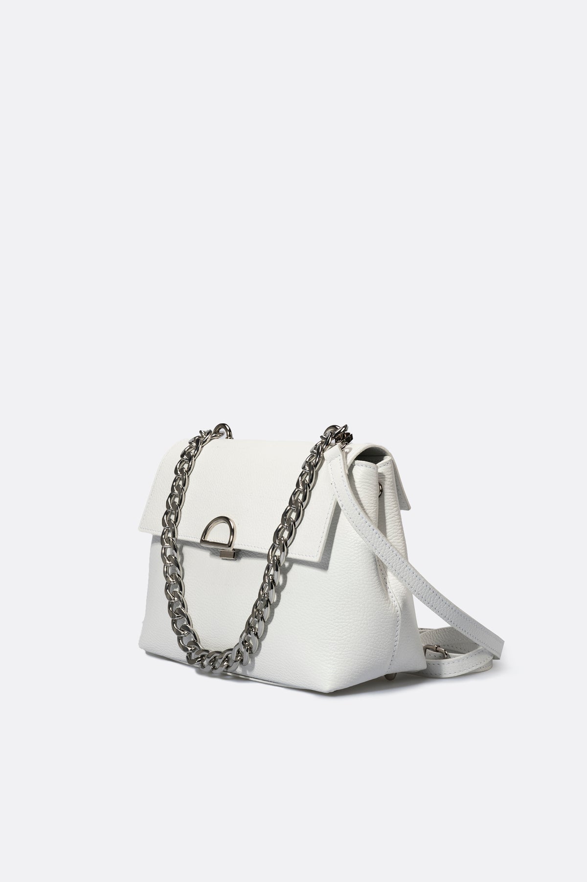 FANIA Leather Shoulder Bag - White