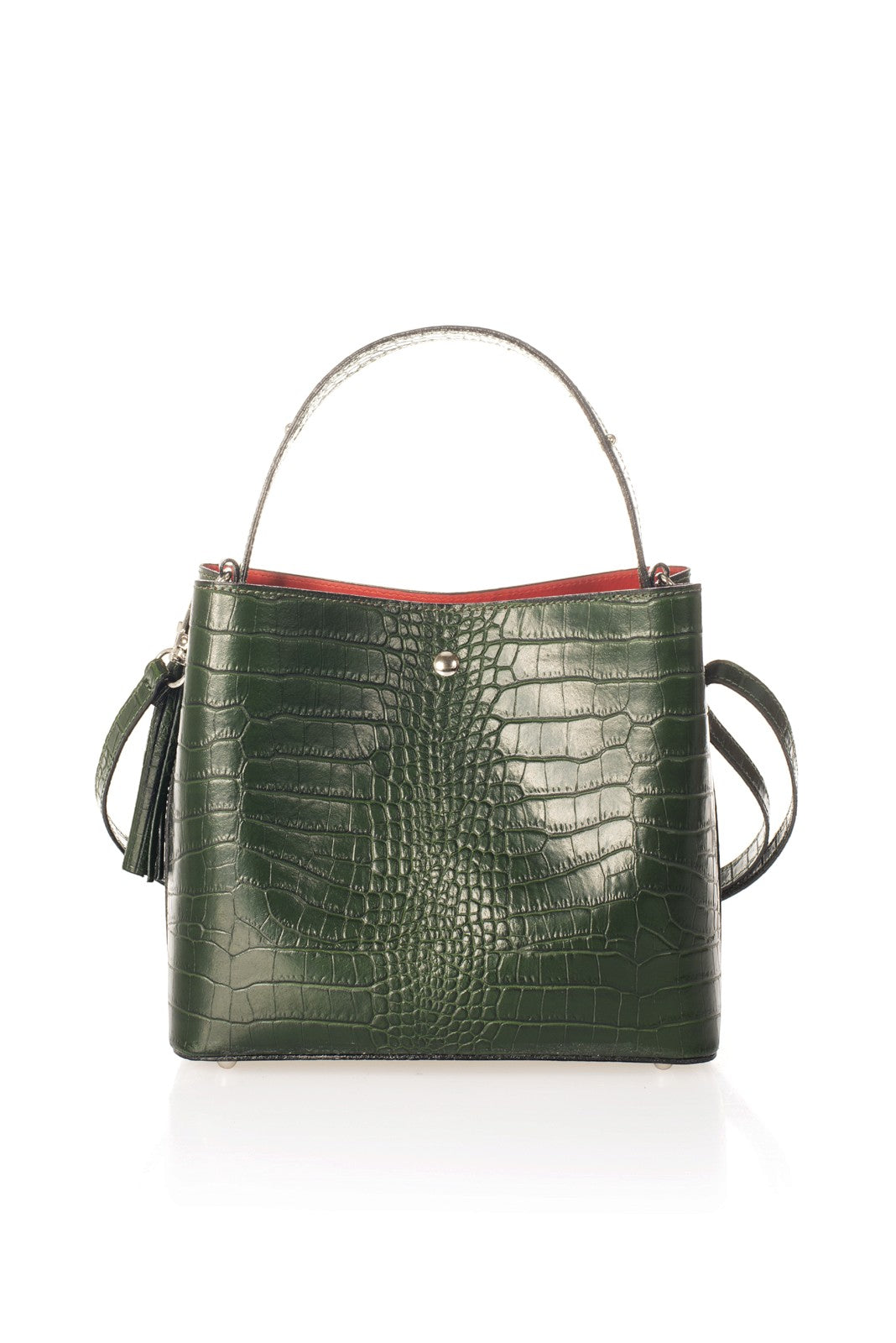 SCARLET Leather Top Handle Bag - Green
