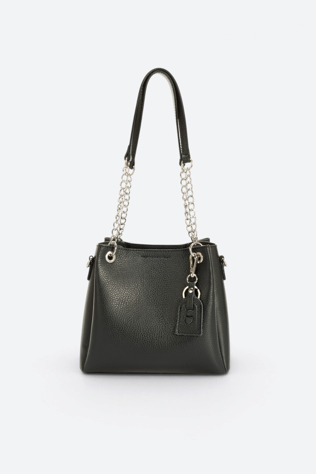 ANIKA Leather Top Handle Bag - Black