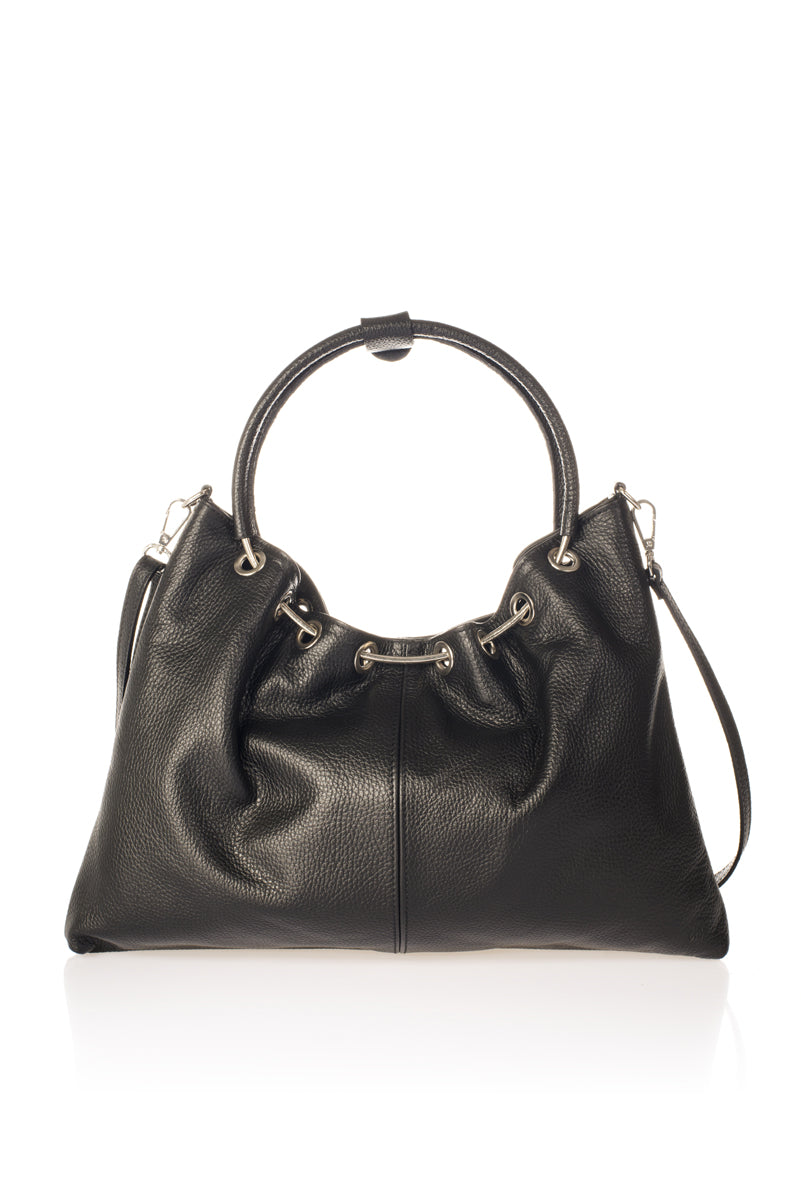 Leather Backpack 1018 - Black