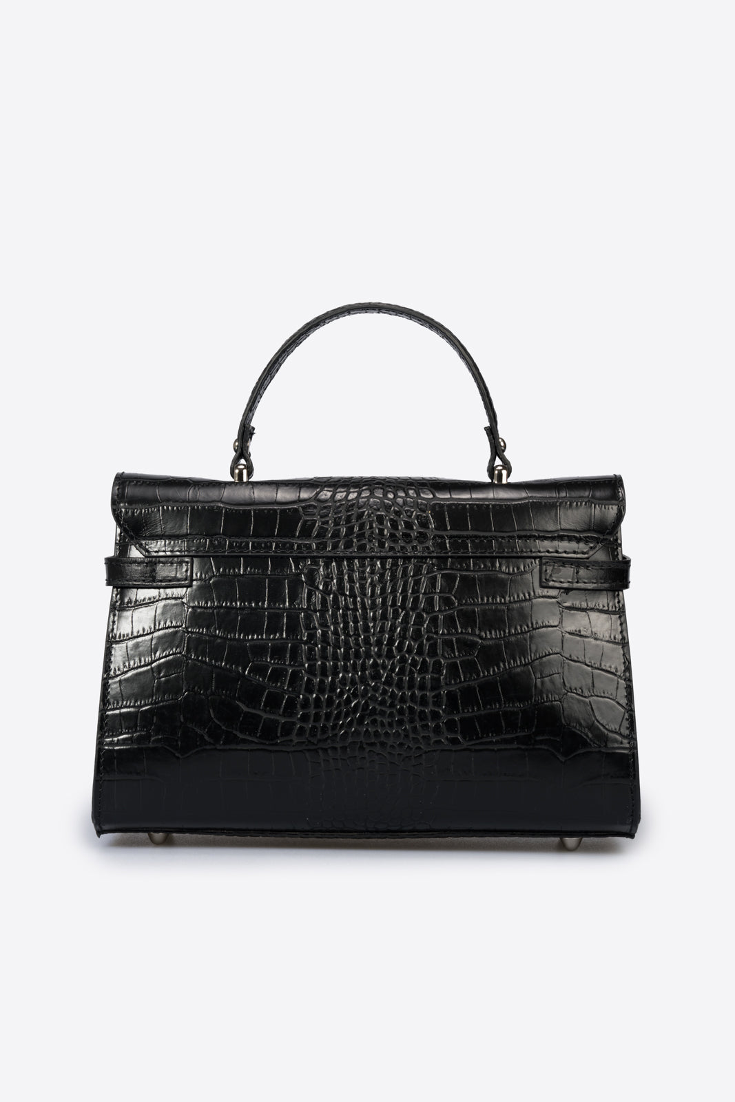LEA Leather Top Handle Bag - Black