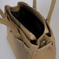 GRACIE Leather Top Handle Bag - Taupe
