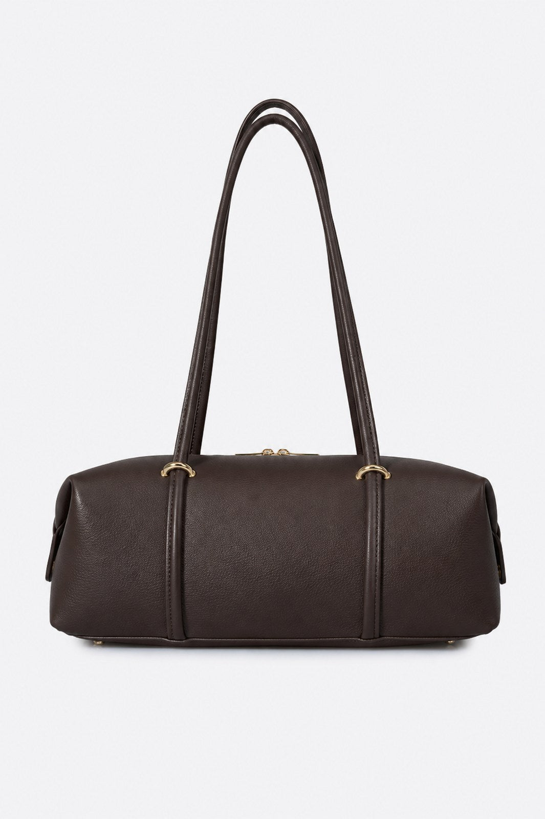 LIORA Leather Shoulder Bag - Dark Brown