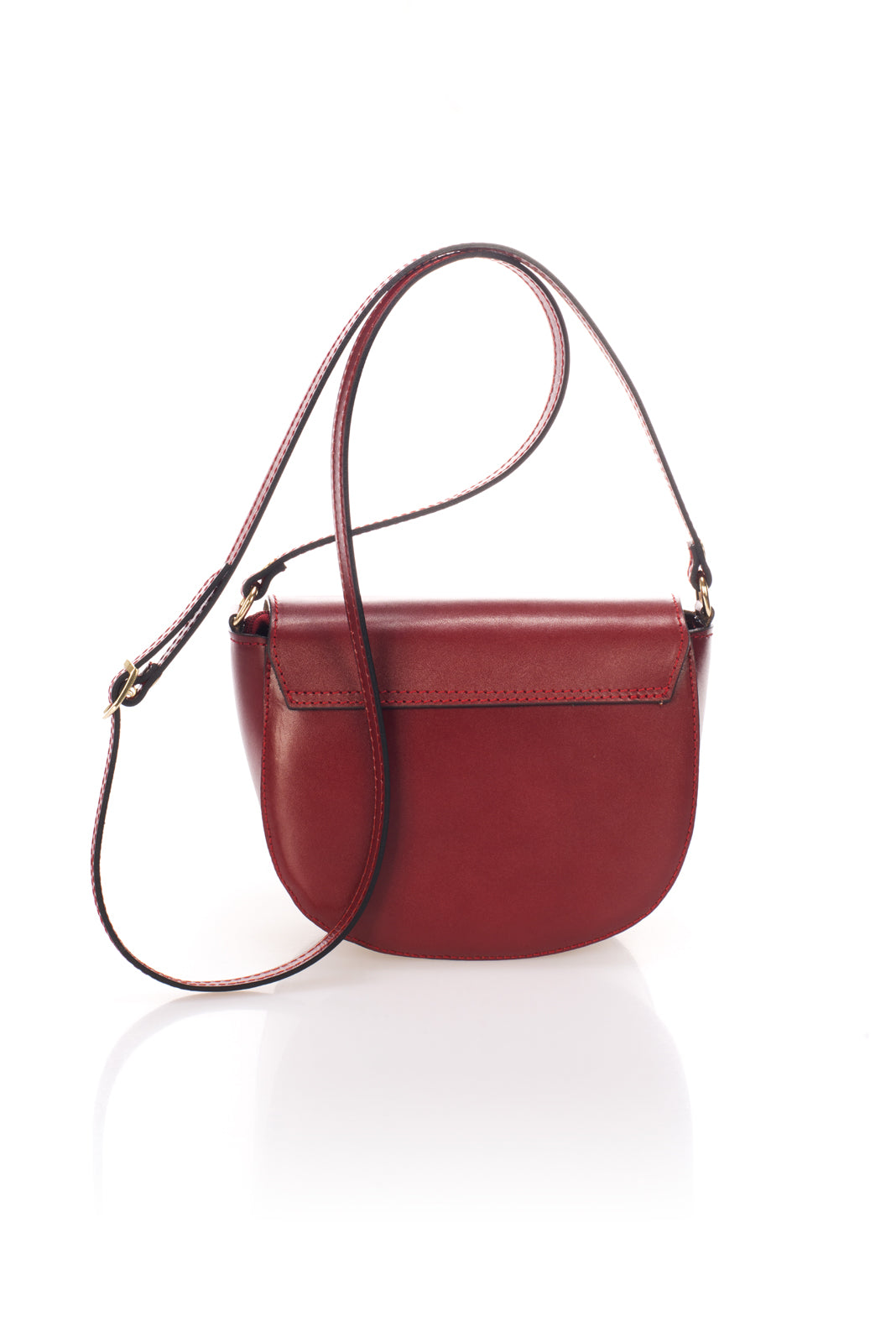 Leather Shoulder Bag 8058 - Red