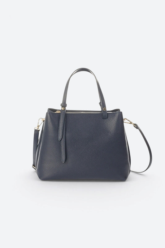 ORIETTA Leather Top Handle Bag - Blue