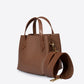 MINA Leather Top Handle Bag - Brown