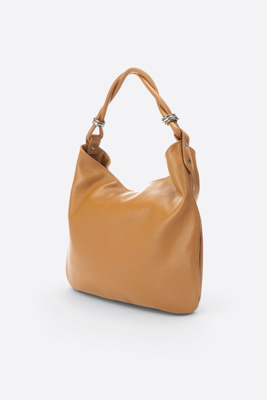 NORA Leather Top Handle Bag - Cognac