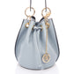 Leather Bucket Bag 5549 - Mineral Blue