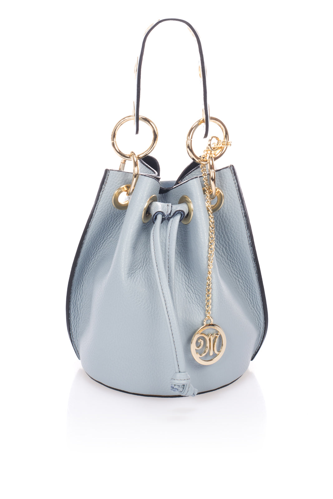 Leather Bucket Bag 5549 - Mineral Blue
