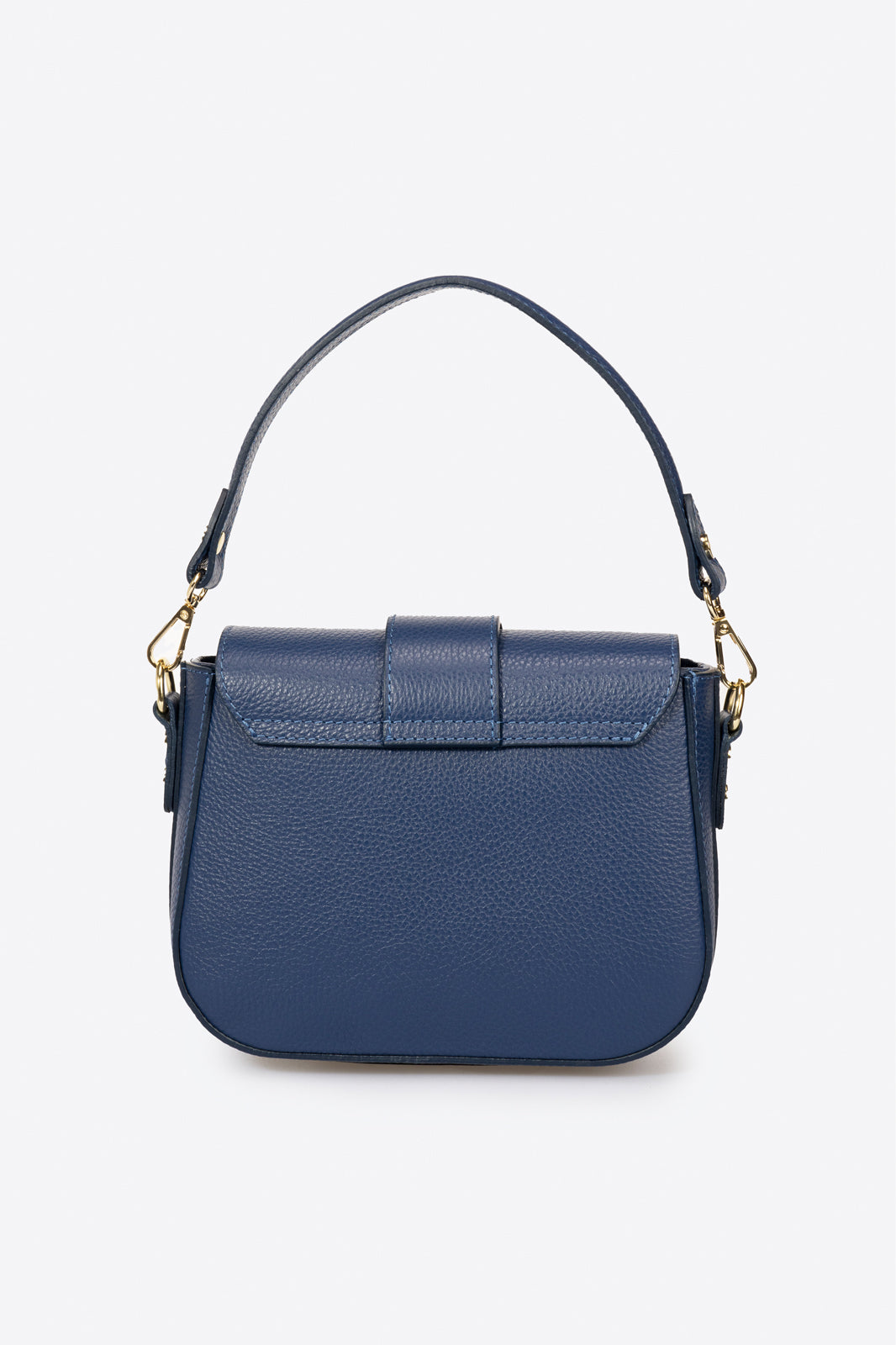 Leather Top Handle Bag 4019 - Blue