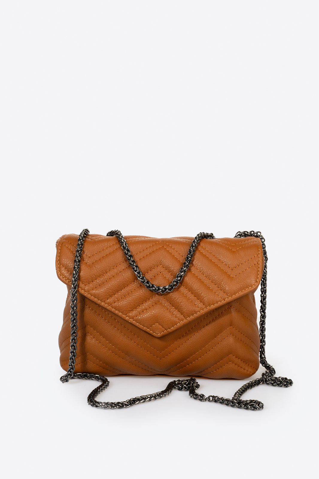 APRIL Leather Shoulder Bag - Cognac
