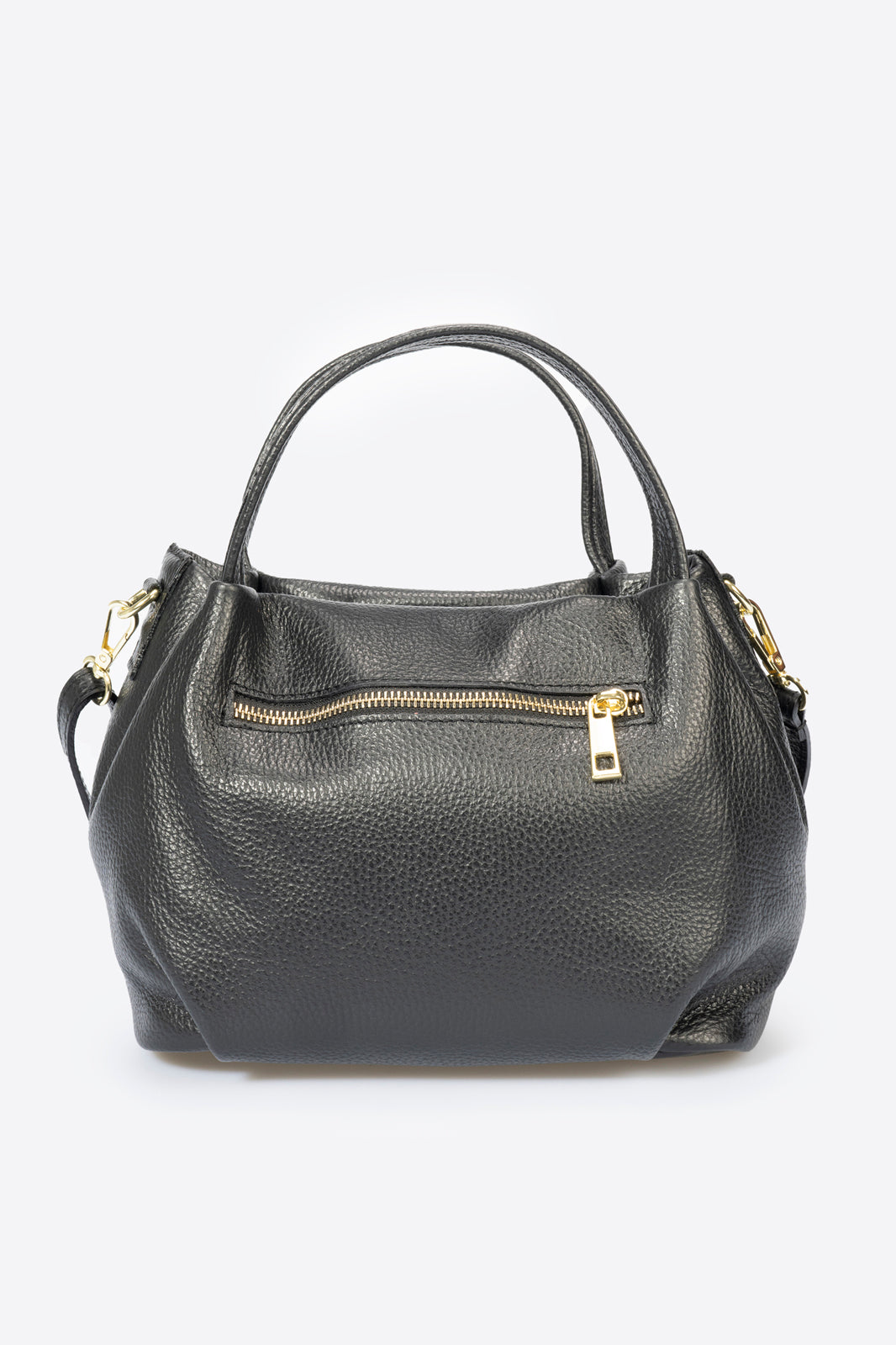 MAYA Leather Top Handle Bag - Nero