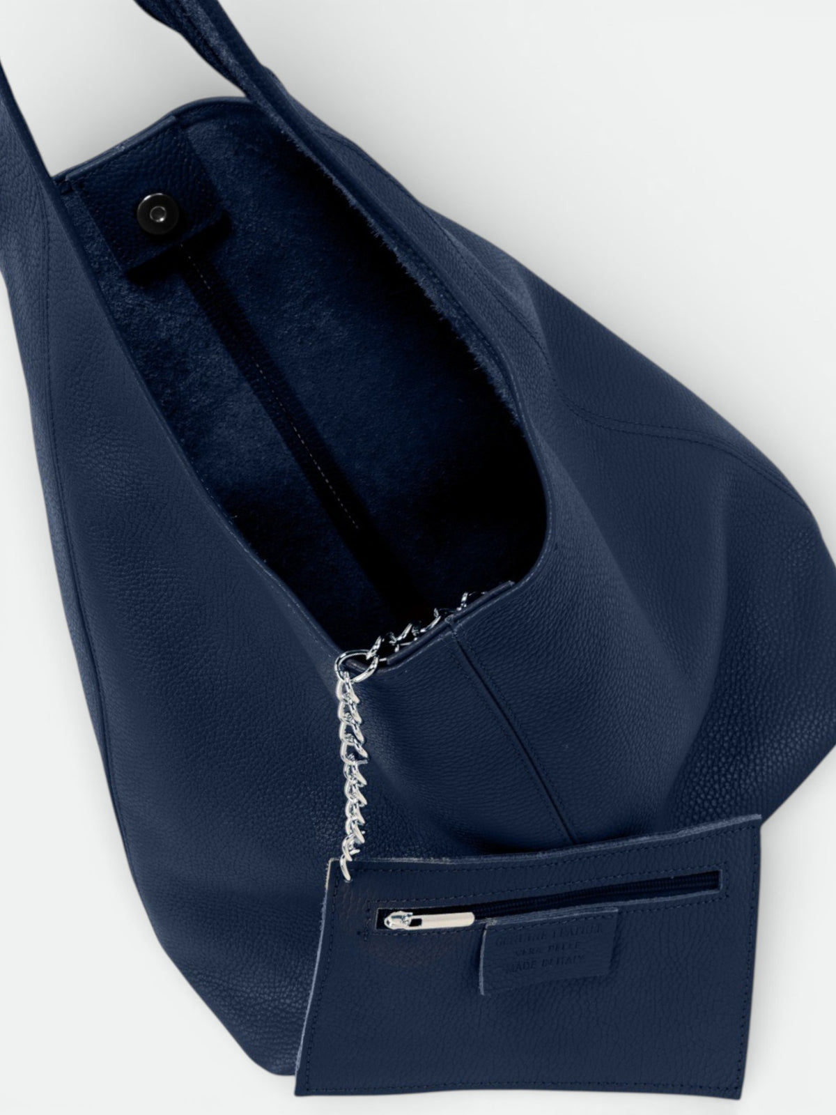 NADIA Leather Top Handle Bag - Blue