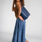 VALERIA Leather Top Handle Bag - Blue