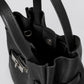 MIRANDA Leather Top Handle Bag - Black