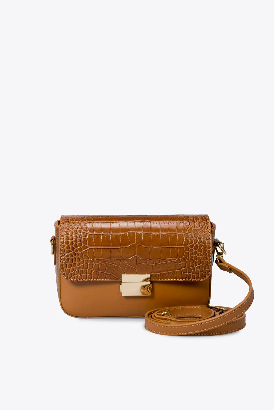 JUNO Leather Crossbody Bag - Cuoio