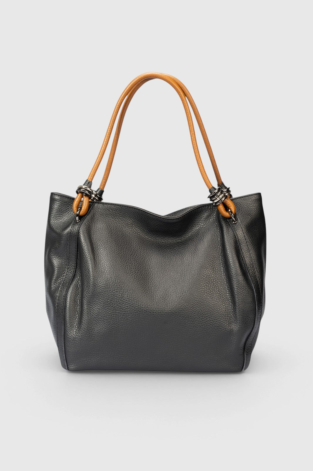 VINNIE Leather Shoulder Bag - Nero