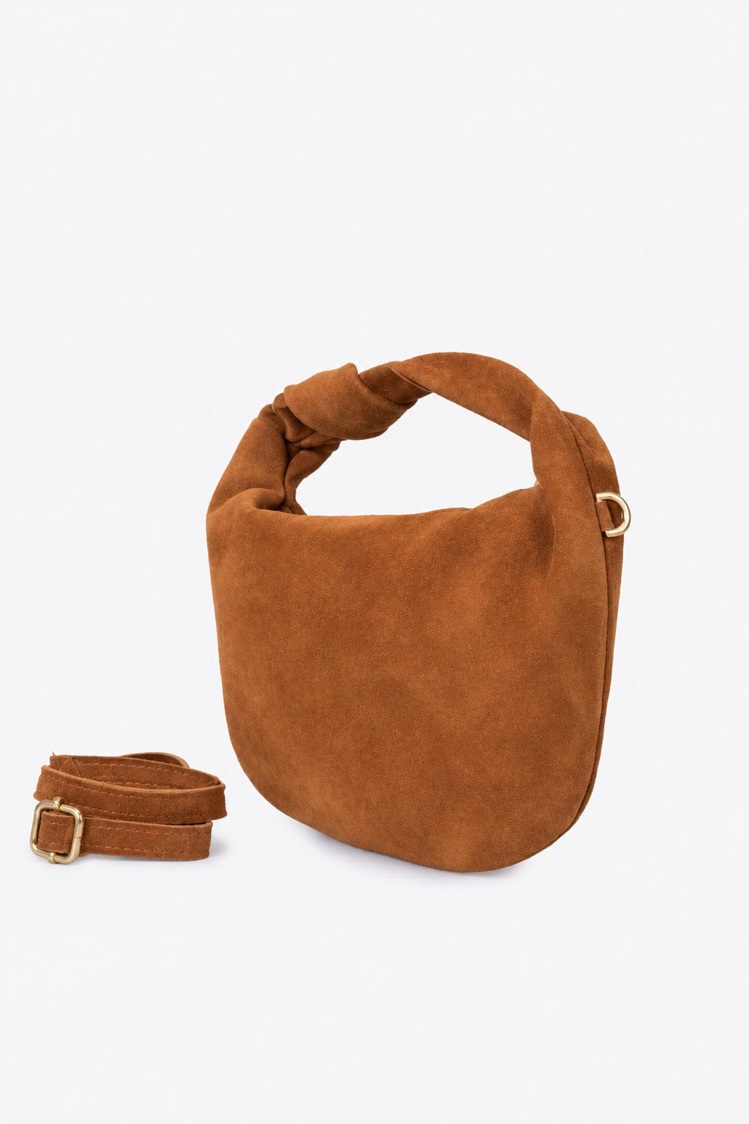 ISABELLE Leather Top Handle Bag - Cognac