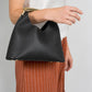 AGNES Leather Top Handle Bag - Black
