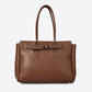 GRACIE Leather Top Handle Bag - Brown