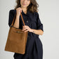TERRY Leather Shoulder Bag - Cognac