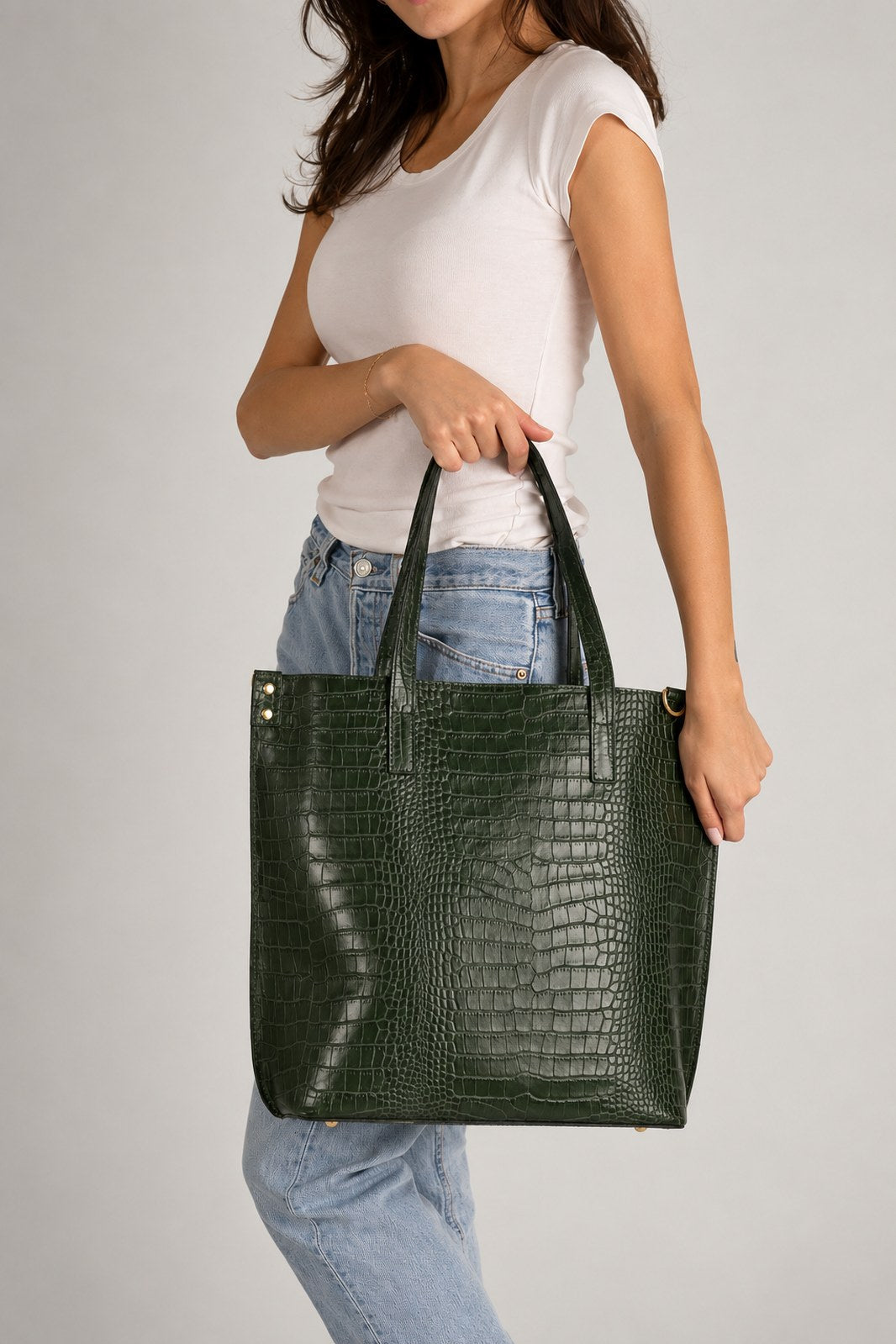 BRENDA Leather Shoulder Bag - Green