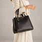 EMILY Leather Top Handle Bag - Black