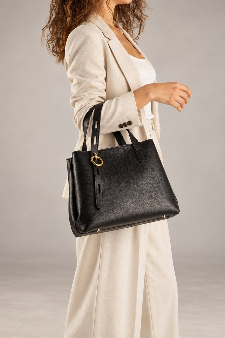 EMILY Borsa a mano in pelle - Nero