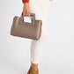 ANTHEA Leather Top Handle Bag - Fango