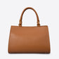 LIDIA Leather Top Handle Bag - Cognac