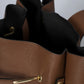 DIONE Leather Top Handle Bag - Brown